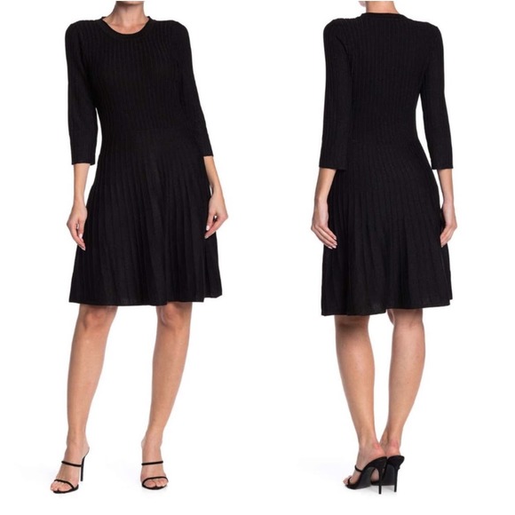 NANETTE LEPORE Fit & Flare Shimmer Lurex Thread Knit Mini Dress Size XL * ND15 - Picture 6 of 6